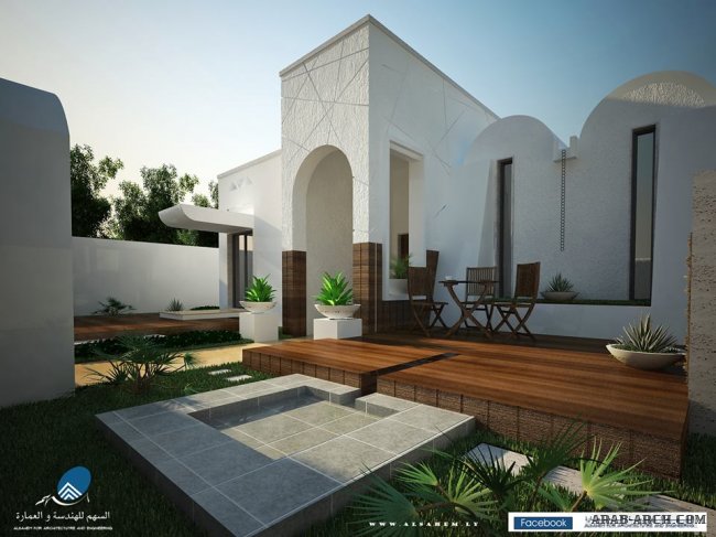 واجهات فيلا طابق واحد Tripoli- Libya - Total area : 353.22 m²