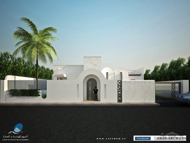 واجهات فيلا طابق واحد Tripoli- Libya - Total area : 353.22 m²