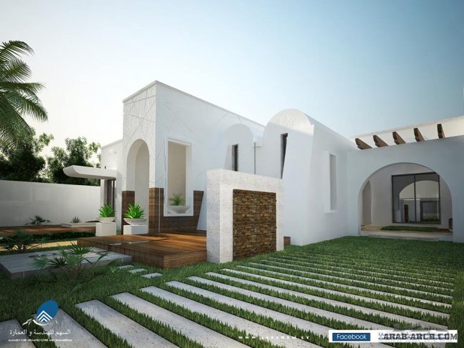 واجهات فيلا طابق واحد Tripoli- Libya - Total area : 353.22 m²