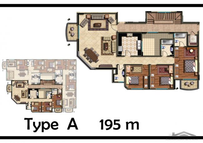 خرائط عمارة سكنية وتفاصيل الشقق