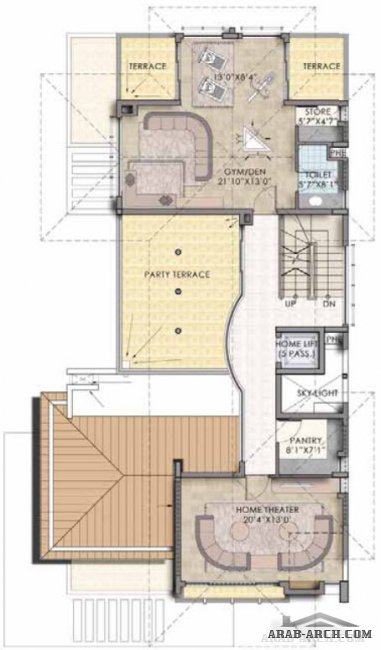 فيلا 3 طوابق 527.47 sq. m المبانى