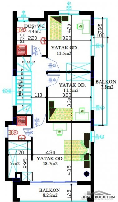 خرائط معمارية لفيلا صغيرة المساحه تصميم مودرن