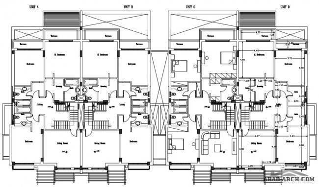 palm springs residential community  - villa Zone C - twin houses