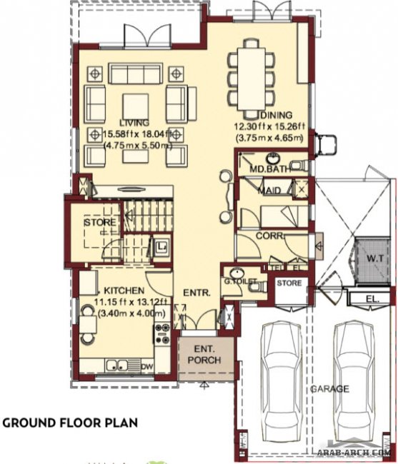 floor plans - Dubai-JVC-Villa-Lantana-3D