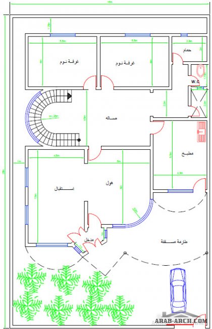 خرائط لدور سكن عراقيه 400 متر مربع - مهندس ياسر العبادى