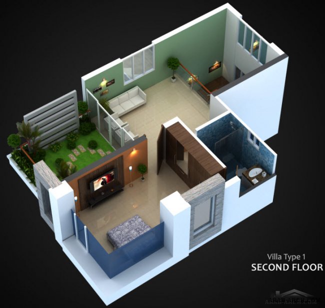  2D and 3D Floor plans - super luxury Gold Series Villas