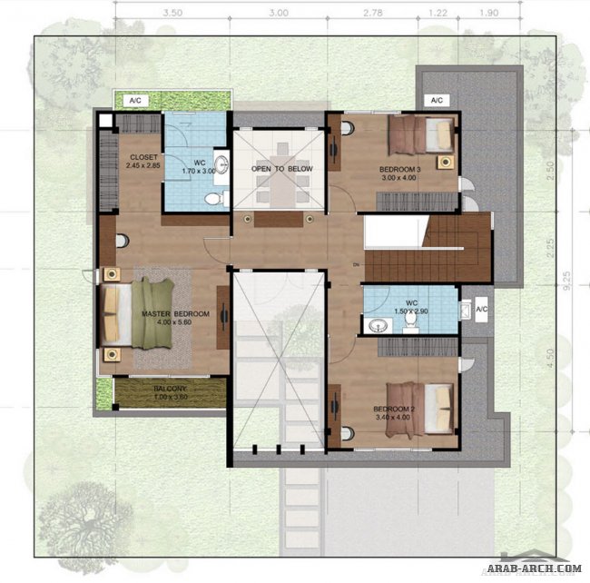 VILLA FLOOR PLANS - Usage area 200 Sq.m