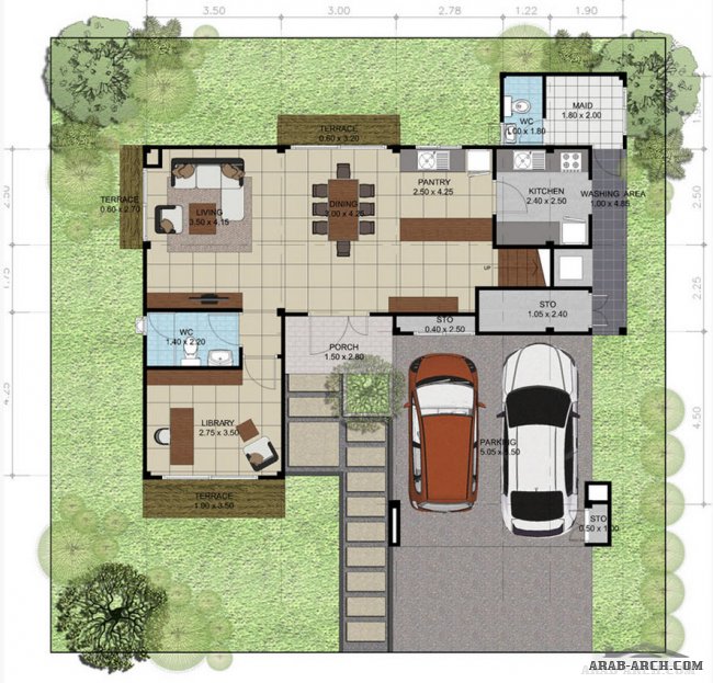 VILLA FLOOR PLANS - Usage area 200 Sq.m