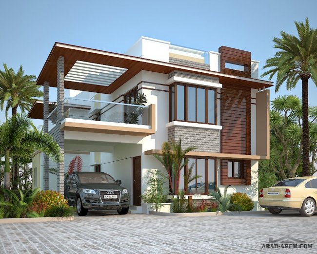 floor plans + Elevation Of 16*12 m  Villa