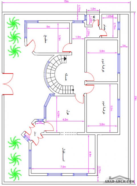 خرائط لدور سكن عراقيه بمختلف المساحات من تصميم المهندس ياسر العبادي 