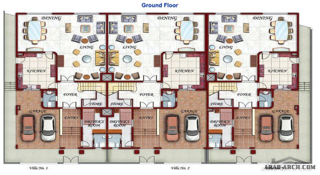 فيلات متصلة MAKAREM COMPOUND - Floor Plan