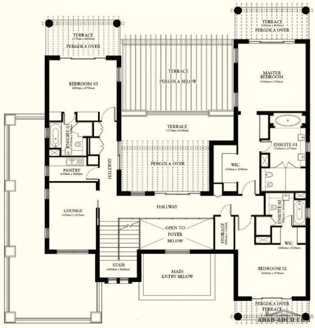 FLOOR PLANS 4 BEDROOM VILLA خرائط فيلا فاخرة 4 غرف نوم