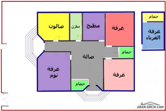 مخطط لمنزل دور واحد رائع