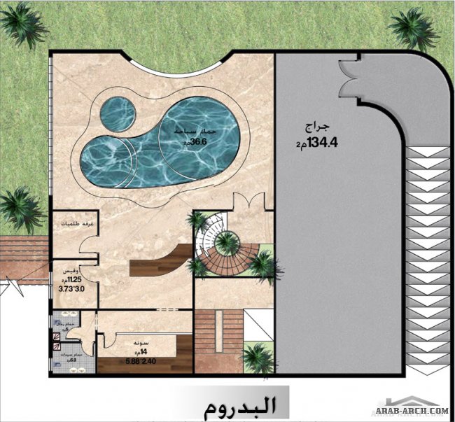 عمارة مرام (فيلا مرام) بمساحه 730متر مربع - بدروم وارضي و 4 ادوار علويه 