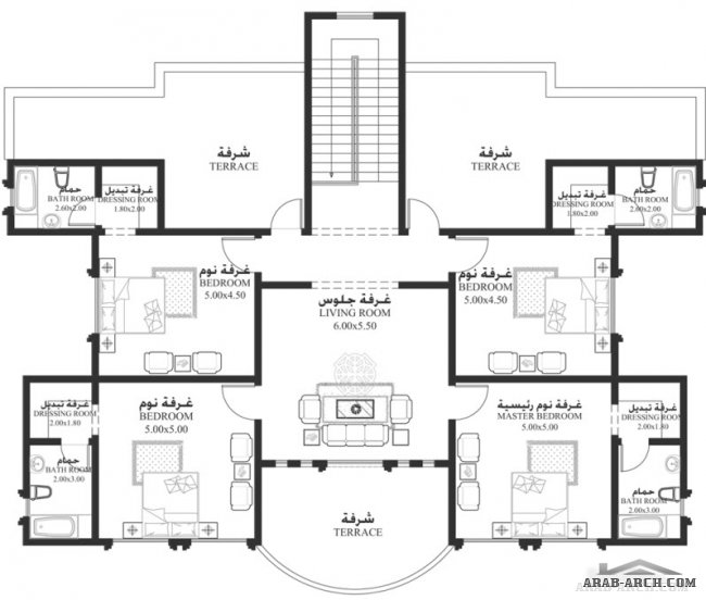 خرائط الفيلا GR-02 - 5 غرف نوم سكن