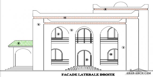 تصاميم فيلا نمط مغربى طابقين تصميم المهندس Lotfi Abou El Kouroum