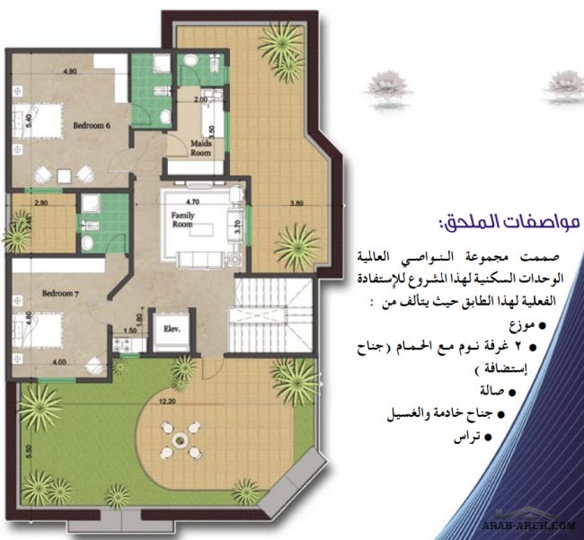 مخطط فيلا لتس النواصى تصميم كلاسيك -  مساحة أرض 500٠ (متر مربع)  تقريبا