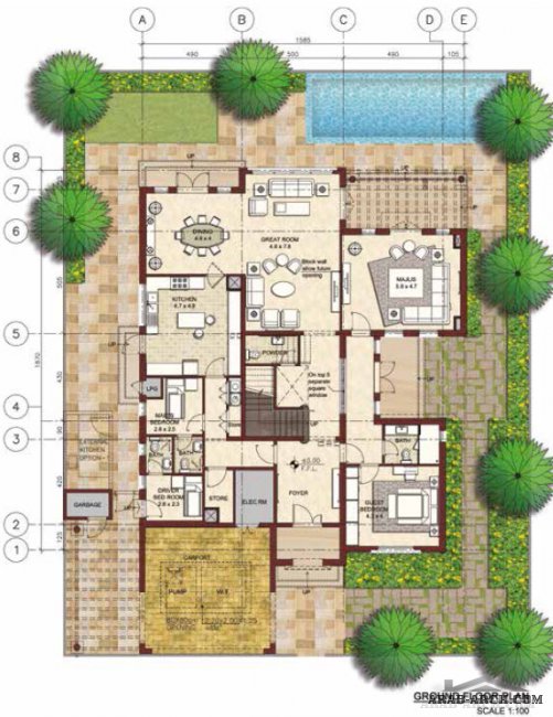 Villa Type B 5 Bedrooms + Family, G+1