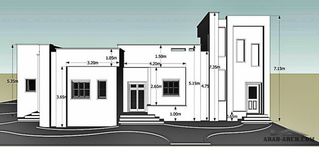 تصميم وحدة سكنية من طابق واحد - بواسطة المكتب الهندسى