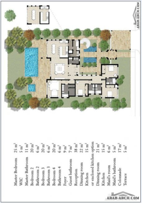 استراحه رائعه 4 غرف نوم - Total Gross Area 350 m2