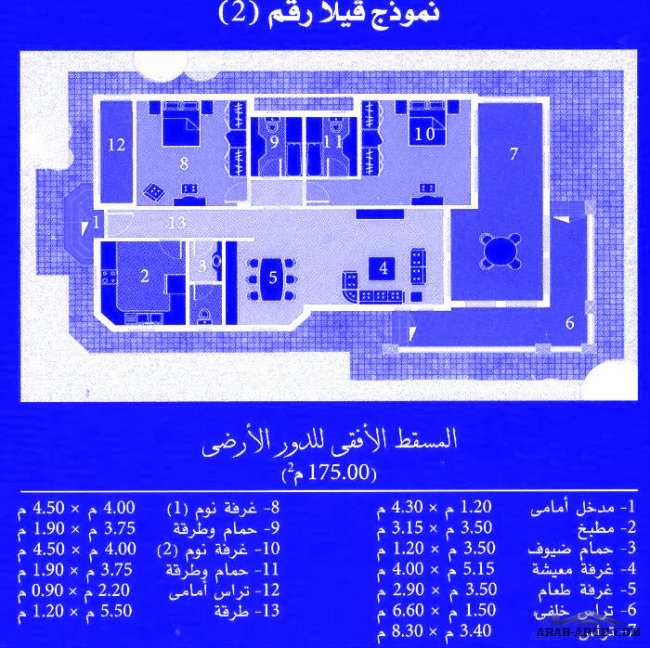 نموذج فيلا رقم 2 على مساحة 175 متر مربع  حدائق قرطبة