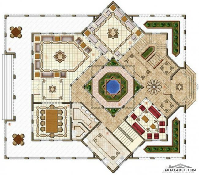 تصميم فيلا كبيرة من اعمال رواق للاستشارات الهندسية 