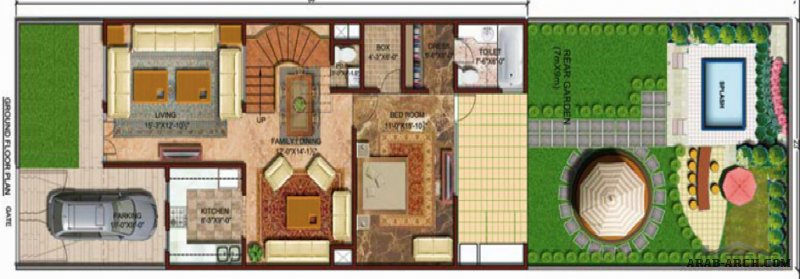   Garden & pool Duplex Villa  floor plans