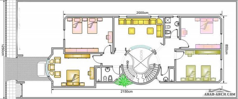 مخطط فيلا صغيرة دورين 12.5*28 ابعاد الارض