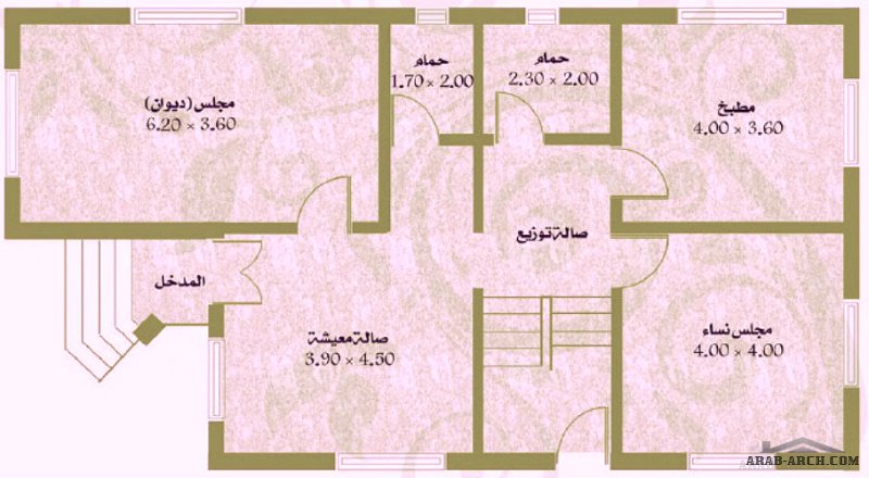 تصميم فيلا حى المغتربين - مساحه الارض 400 متر مربع