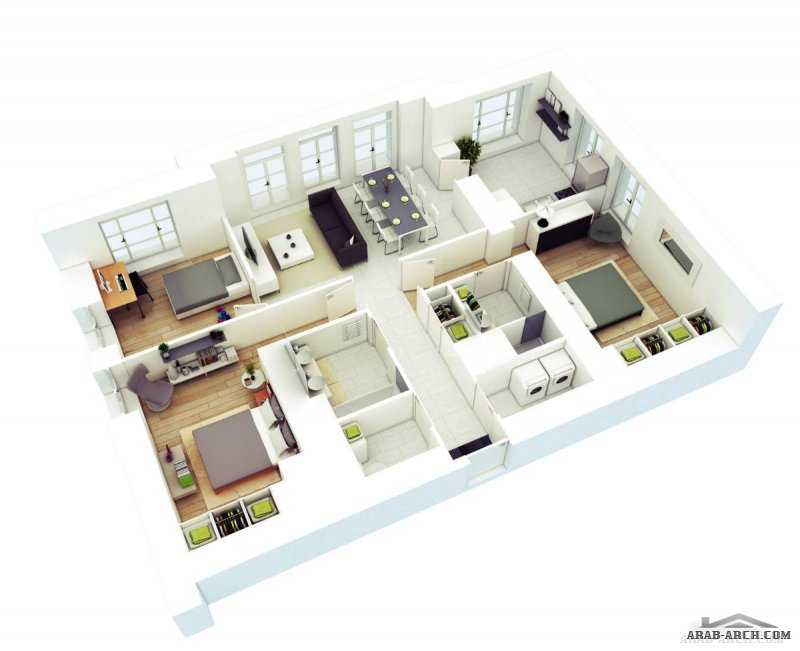 FREE 3 BEDROOMS HOUSE DESIGN AND LAY-OUT