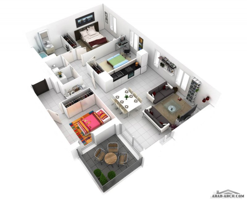 FREE 3 BEDROOMS HOUSE DESIGN AND LAY-OUT