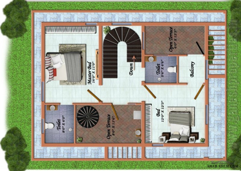 تصميم فيلا دوبلكس صغير المساحه Duplex House