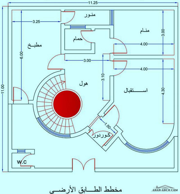 خارطة منزل (11م*11.25م)  في منطقة الحكيمية  ‫#‏تصميم_إشراف_تنفيذ‬ ‫#‏مكتب_المهندس_المعماري_محمد_فريد