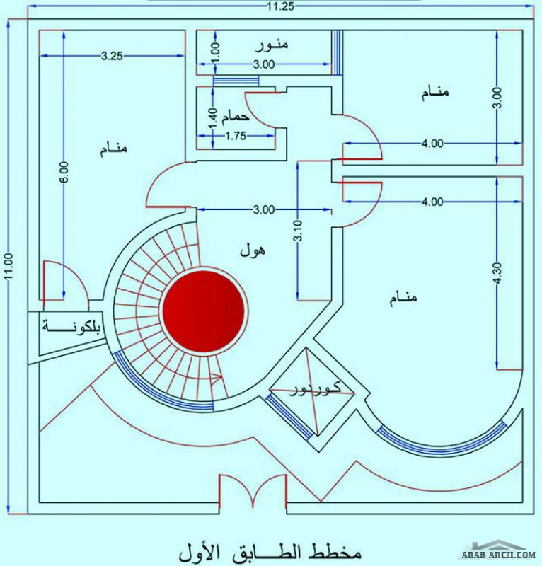 خارطة منزل (11م*11.25م)  في منطقة الحكيمية  ‫#‏تصميم_إشراف_تنفيذ‬ ‫#‏مكتب_المهندس_المعماري_محمد_فريد