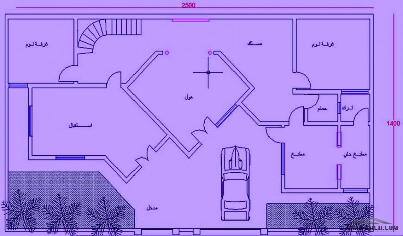 دار عرقى طابق واحد 25 * 14 متر